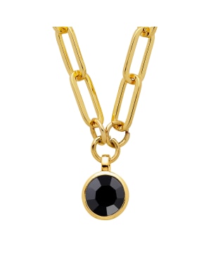 LISANNA SG BLACK Necklace Gold i gruppen Halskjede hos SCANDINAVIAN JEWELRY DESIGN (450089)