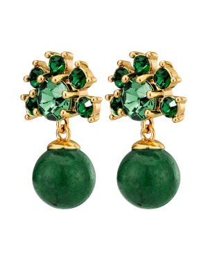 Product Image for DYRBERG/KERN VERONICA SG EMERALD GREEN Earrings Gold