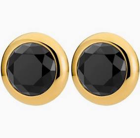 RIVOLI SG BLACK Earrings Gold i gruppen Øredobber / Gulløredobber hos SCANDINAVIAN JEWELRY DESIGN (450128)