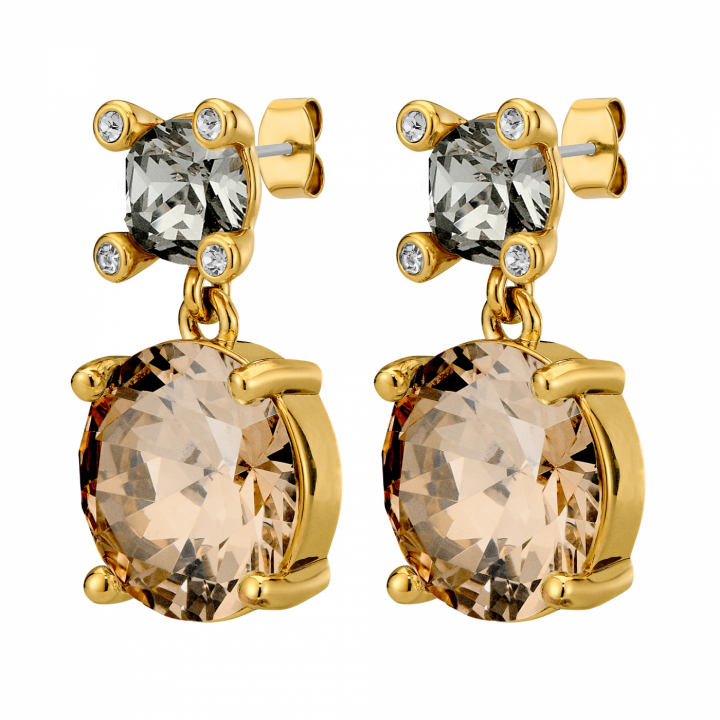 NICOLA SG GREY/GOLDEN Earrings Gold i gruppen Øredobber / Gulløredobber hos SCANDINAVIAN JEWELRY DESIGN (450148)
