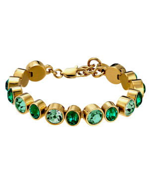 ELAINE SG EMERALD GREEN MIX Bracelet i gruppen Armbånd / Gullarmbånd hos SCANDINAVIAN JEWELRY DESIGN (450160)