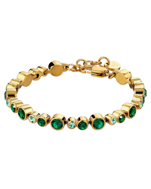 TERESIA SG EMERALD GREEN MIX Bracelet i gruppen Armbånd / Gullarmbånd hos SCANDINAVIAN JEWELRY DESIGN (450167)