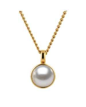 ETTE SG WHITE PEARL Necklace Gold i gruppen Halskjede / Gullkjede hos SCANDINAVIAN JEWELRY DESIGN (460090)