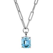 OCTA SS AQUA Necklace Silver i gruppen Halskjede / Sølvkjede hos SCANDINAVIAN JEWELRY DESIGN (460531)