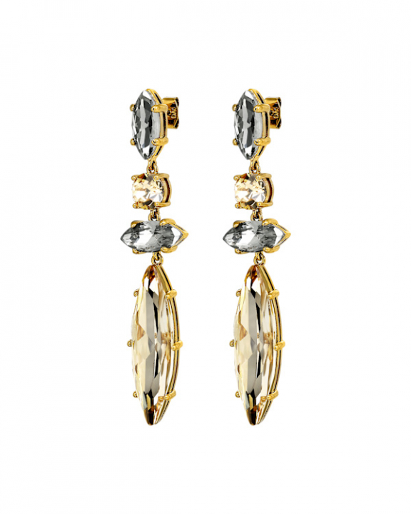 TENERE SG GOLDEN_GREY EARRINGS GOLD i gruppen Øredobber / Gulløredobber hos SCANDINAVIAN JEWELRY DESIGN (470030)