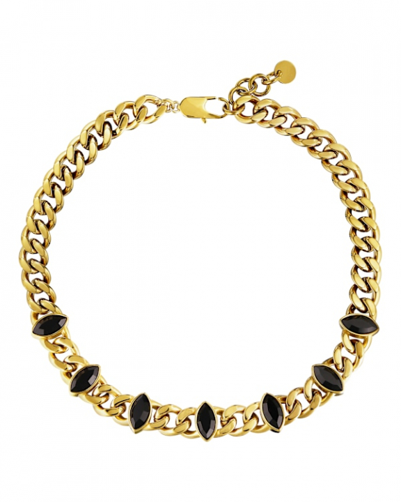 PUNICA SG BLACK NECKLACE GOLD i gruppen Halskjede / Gullkjede hos SCANDINAVIAN JEWELRY DESIGN (470056)