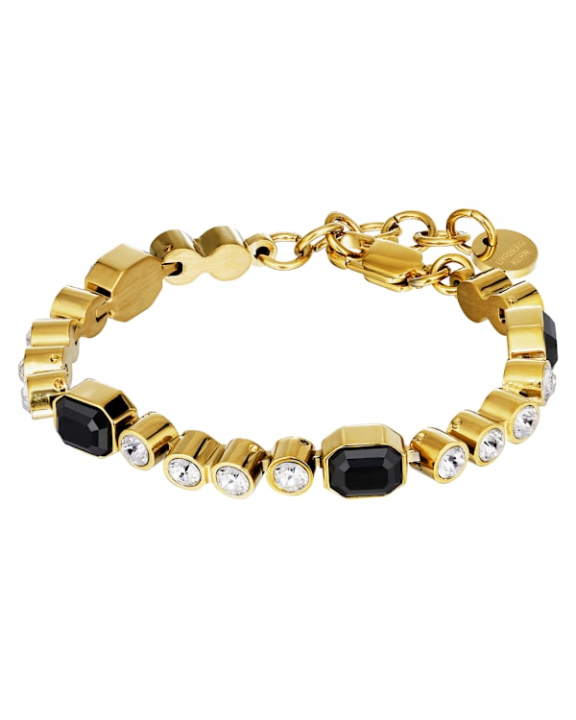 GRIVNA SG BLACK / CRYSTAL BRACELET GOLD i gruppen Armbånd / Gullarmbånd hos SCANDINAVIAN JEWELRY DESIGN (470091)