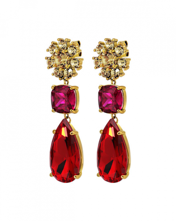 MISIA SG RED / PINK EARRINGS GOLD i gruppen Øredobber / Gulløredobber hos SCANDINAVIAN JEWELRY DESIGN (470093)