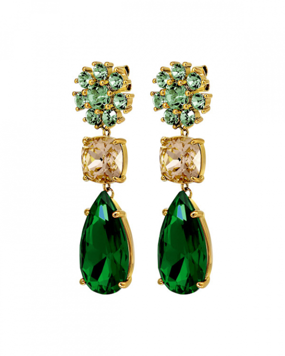 MISIA SG EMERALD GREEN / GOLDEN EARRINGS GOLD i gruppen Øredobber / Gulløredobber hos SCANDINAVIAN JEWELRY DESIGN (470095)