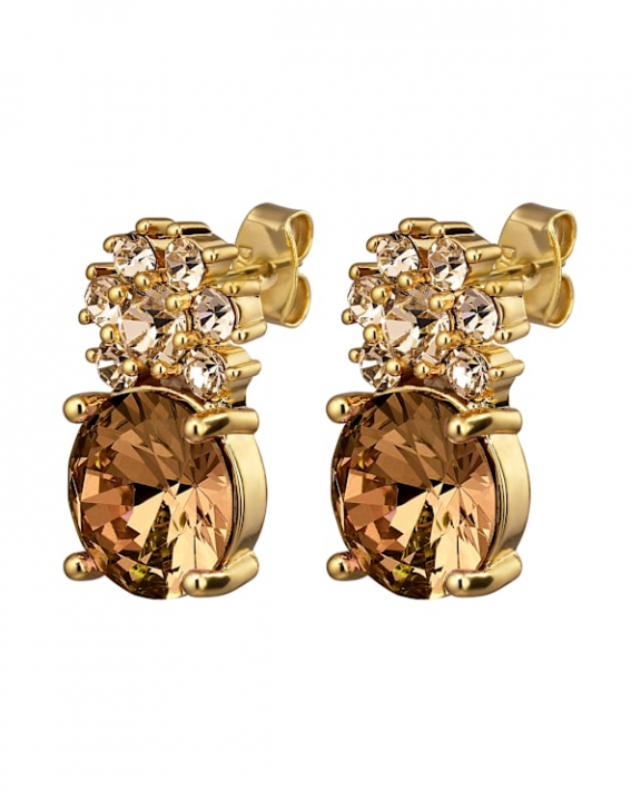 BECKIA SG BROWN / GOLDEN EARRINGS GOLD i gruppen Øredobber / Gulløredobber hos SCANDINAVIAN JEWELRY DESIGN (470097)