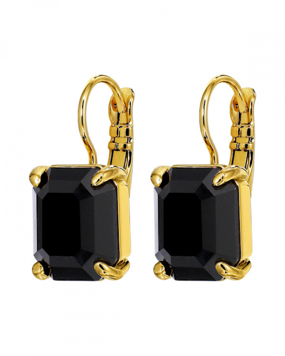 SEGIN SG BLACK EARRINGS GOLD i gruppen Øredobber / Gulløredobber hos SCANDINAVIAN JEWELRY DESIGN (470101)