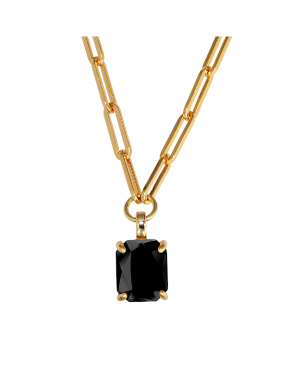 OCTA SG BLACK NECKLACE GOLD i gruppen Halskjede / Gullkjede hos SCANDINAVIAN JEWELRY DESIGN (470103)