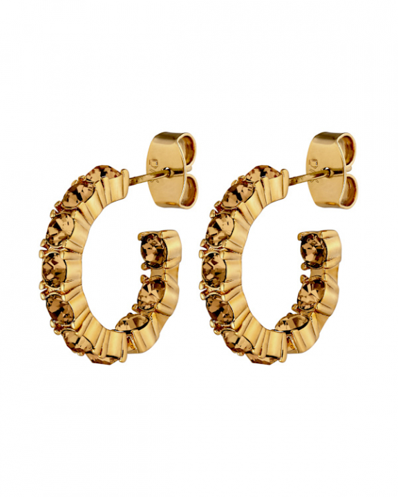 RAQUEL SG BROWN EARRINGS GOLD i gruppen Øredobber / Gulløredobber hos SCANDINAVIAN JEWELRY DESIGN (470111)