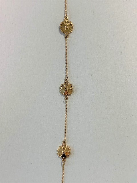 Uppland Armbånd 3 blommor Gull 17+1 cm i gruppen Armbånd / Gullarmbånd hos SCANDINAVIAN JEWELRY DESIGN (820079180)