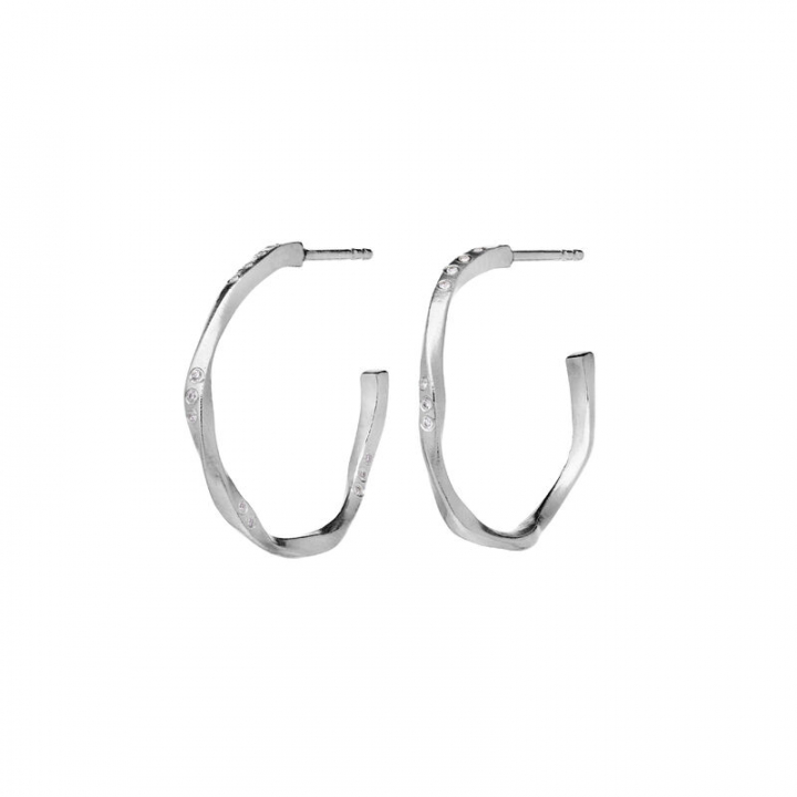 Echo Medium Øreringer Sølv i gruppen Øredobber / Sølvøredobber hos SCANDINAVIAN JEWELRY DESIGN (9862C)