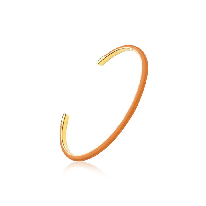 Enamel cuff orange (Gull) i gruppen Armbånd / Armringer hos SCANDINAVIAN JEWELRY DESIGN (B2205GPEO-OS)