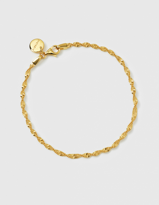 Herringbone Twisted Bracelet Gold L i gruppen Armbånd / Gullarmbånd hos SCANDINAVIAN JEWELRY DESIGN (BG1271L)