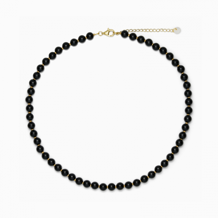 Hailey Black Onyx Necklace i gruppen Halskjede / Gullkjede hos SCANDINAVIAN JEWELRY DESIGN (BO-KH)