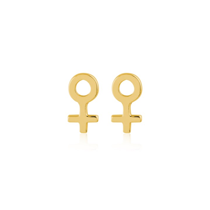 Woman Symbol Studs Øreringer (Gull) i gruppen Øredobber / Gulløredobber hos SCANDINAVIAN JEWELRY DESIGN (E2084GPS0-OS)