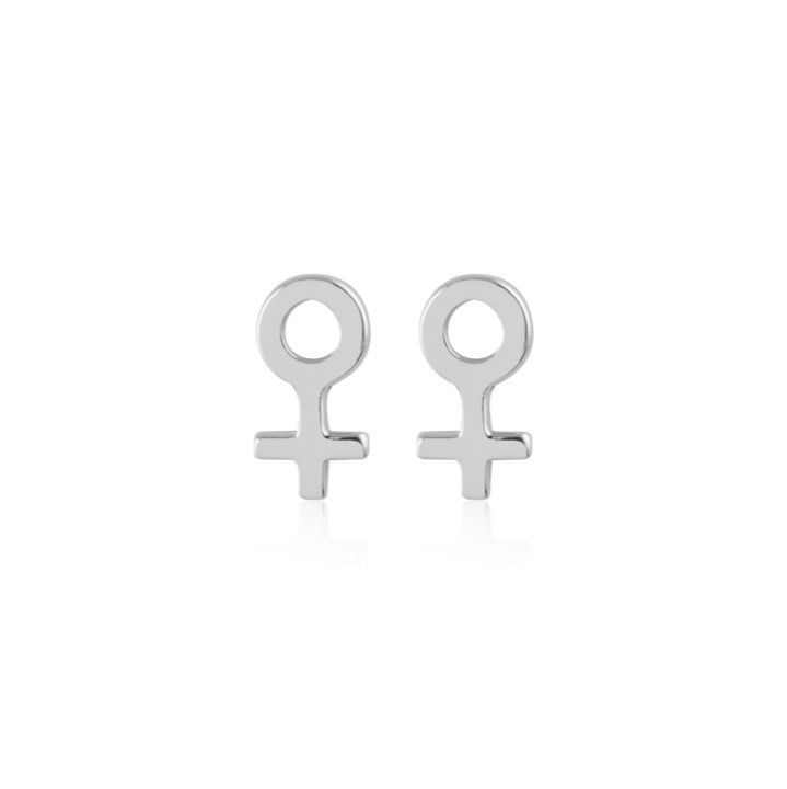 Woman Symbol Studs Øreringer (Sølv) i gruppen Øredobber / Sølvøredobber hos SCANDINAVIAN JEWELRY DESIGN (E2084RHS0-OS)