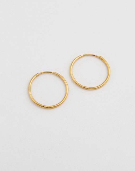 Beloved Medium Hoops Gold i gruppen Øredobber / Gulløredobber hos SCANDINAVIAN JEWELRY DESIGN (EG1132)