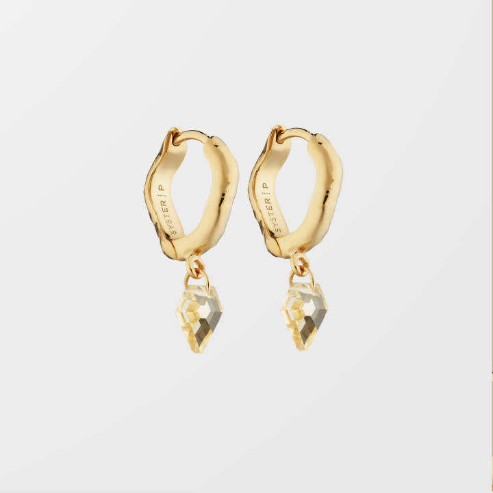 Diamona Citrine Øreringer Gold i gruppen Øredobber / Gulløredobber hos SCANDINAVIAN JEWELRY DESIGN (EG1249CI)