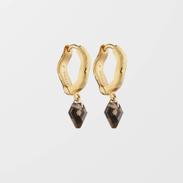 Diamona Smokey Øreringer Gold i gruppen Øredobber hos SCANDINAVIAN JEWELRY DESIGN (EG1249SQ)