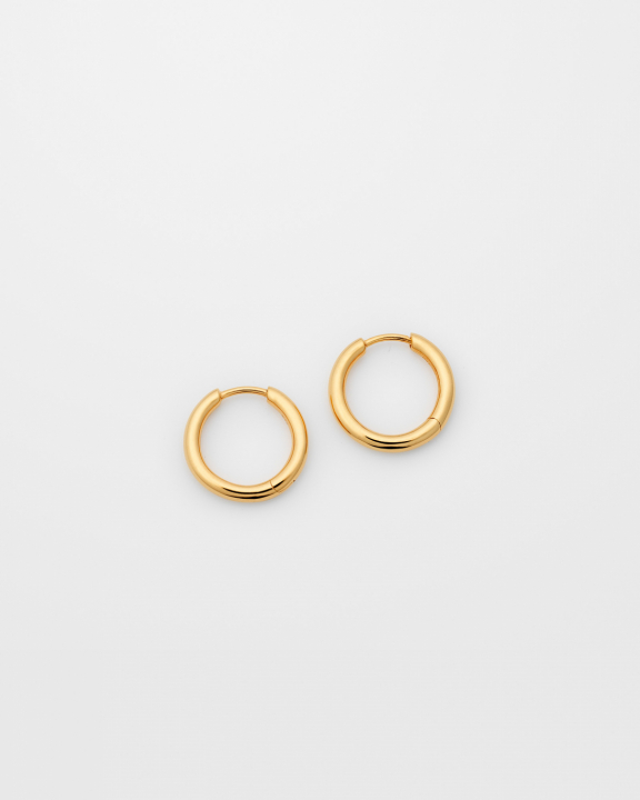 Beloved Fat Medium Hoops Gold i gruppen Øredobber / Gulløredobber hos SCANDINAVIAN JEWELRY DESIGN (EG1256)