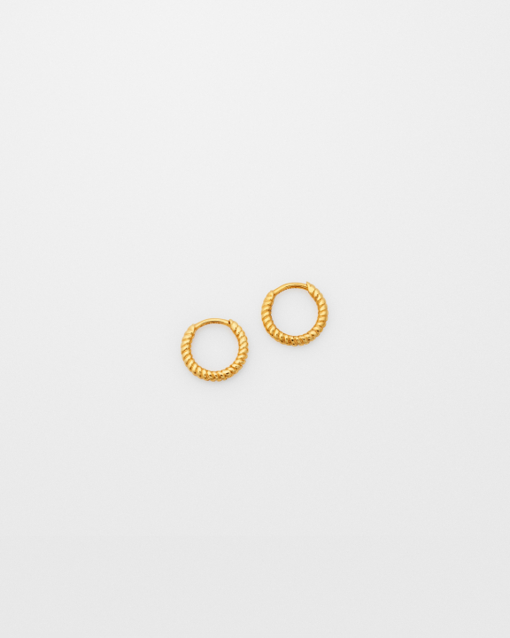 Beloved Twisted Small Hoops Gold i gruppen Øredobber / Gulløredobber hos SCANDINAVIAN JEWELRY DESIGN (EG1258)