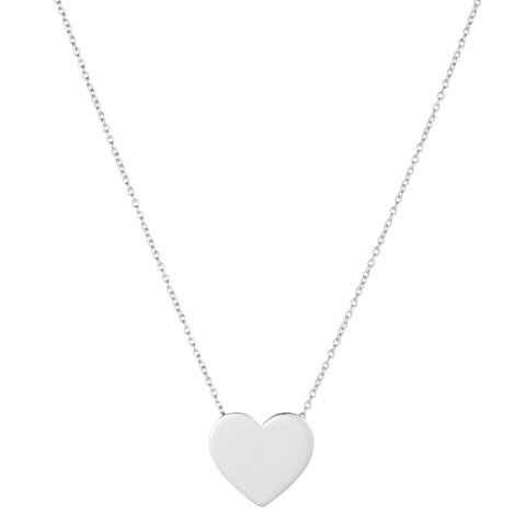 Heart Large Halskjede (Sølv) 42 cm i gruppen Halskjede / Sølvkjede hos SCANDINAVIAN JEWELRY DESIGN (N2103RHS0-OS)