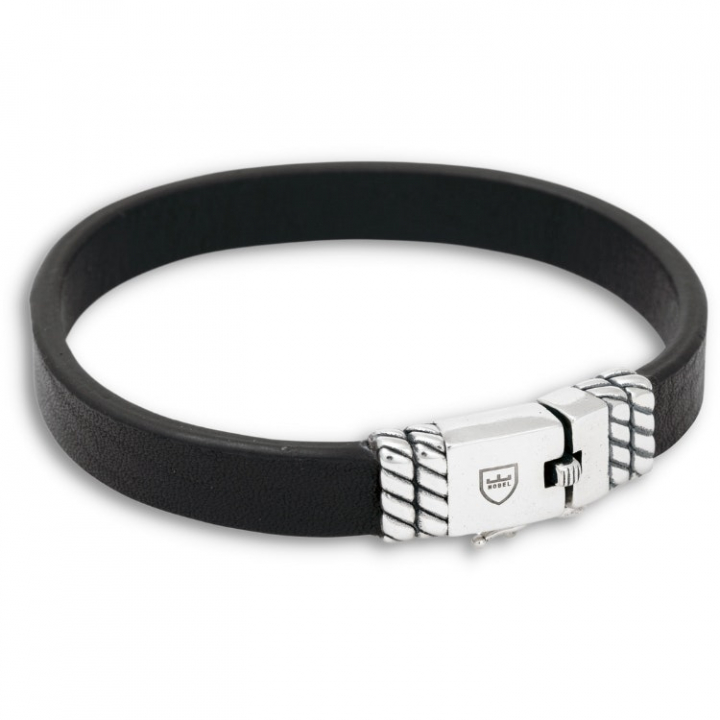Product Image for NOBEL by BILLGREN Silver/LäderBracelet Slät 21cm
