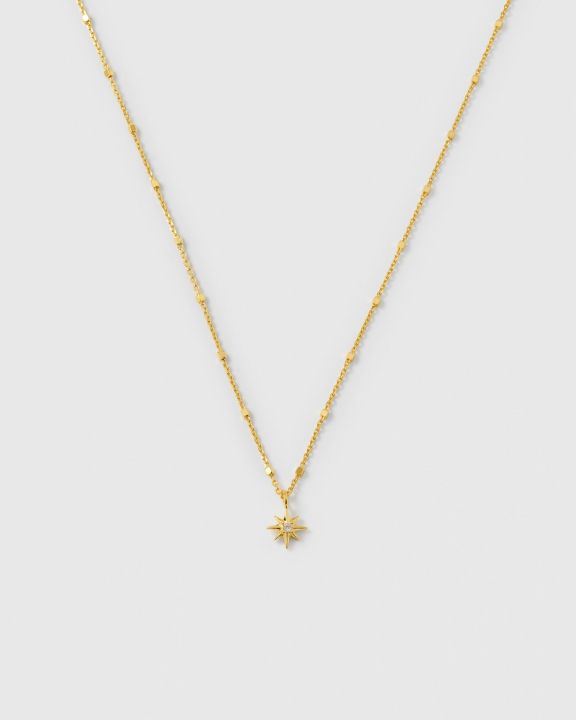 North Star Necklace Gold i gruppen Halskjede / Gullkjede hos SCANDINAVIAN JEWELRY DESIGN (NG1357)