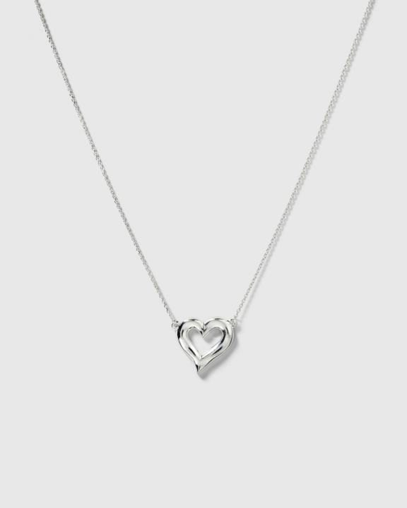 Puff Heart Necklace Silver i gruppen Halskjede / Sølvkjede hos SCANDINAVIAN JEWELRY DESIGN (NS1408)