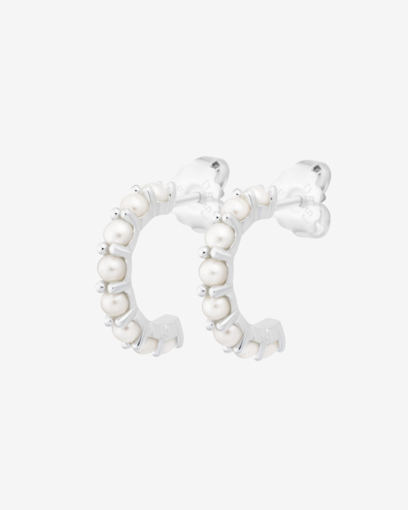 Petite Star pearl hoops i gruppen Øredobber hos SCANDINAVIAN JEWELRY DESIGN (PSR-E3M000-S)