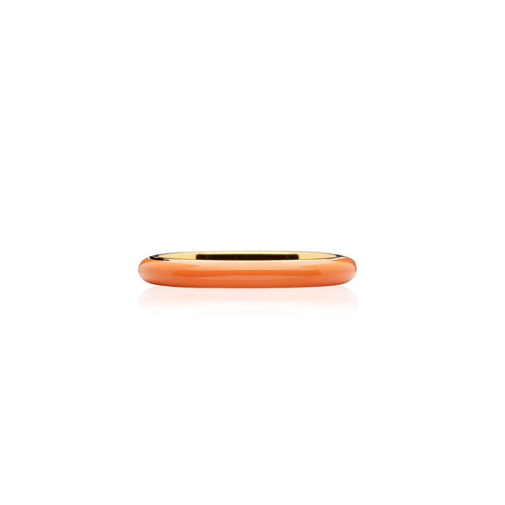 Enamel thin ring orange (Gull) i gruppen Ringer / Gullringer hos SCANDINAVIAN JEWELRY DESIGN (R2140GPEO)