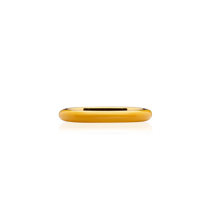 Enamel thin ring yellow (Gull) i gruppen Ringer / Gullringer hos SCANDINAVIAN JEWELRY DESIGN (R2140GPEY)