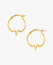 HOOPS Heartbeat Gold i gruppen Øredobber / Gulløredobber hos SCANDINAVIAN JEWELRY DESIGN (S08097G)