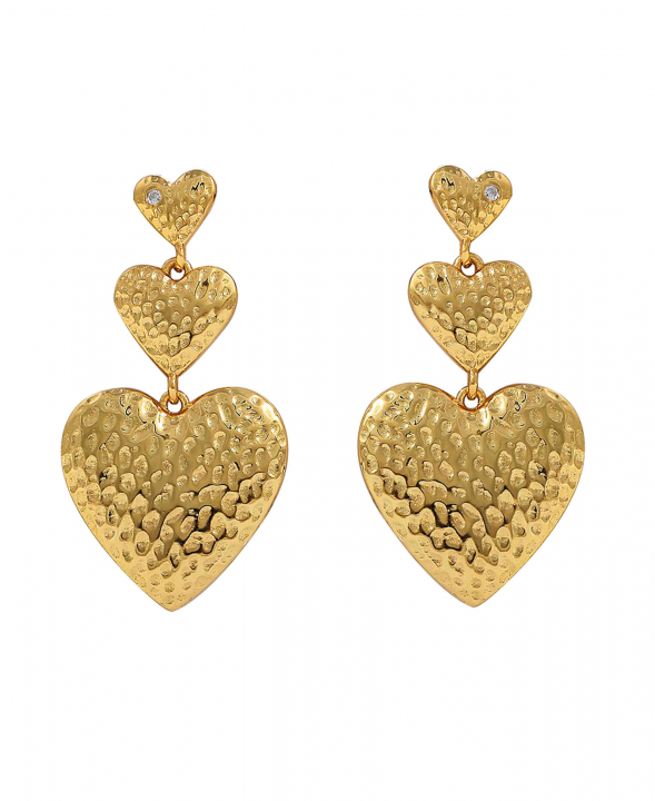 Trippe heart earrings i gruppen Øredobber / Gulløredobber hos SCANDINAVIAN JEWELRY DESIGN (S08504G)