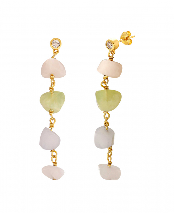 Dusty rainbow earrings i gruppen Øredobber / Gulløredobber hos SCANDINAVIAN JEWELRY DESIGN (S08532G)