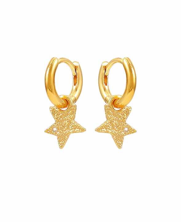 Astra Hoops Earrings Gold i gruppen Øredobber / Gulløredobber hos SCANDINAVIAN JEWELRY DESIGN (S08538G)