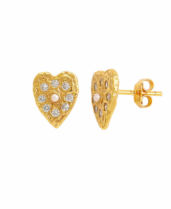 Lucia Earrings Gold i gruppen Øredobber / Perleøredobber hos SCANDINAVIAN JEWELRY DESIGN (S08547G)
