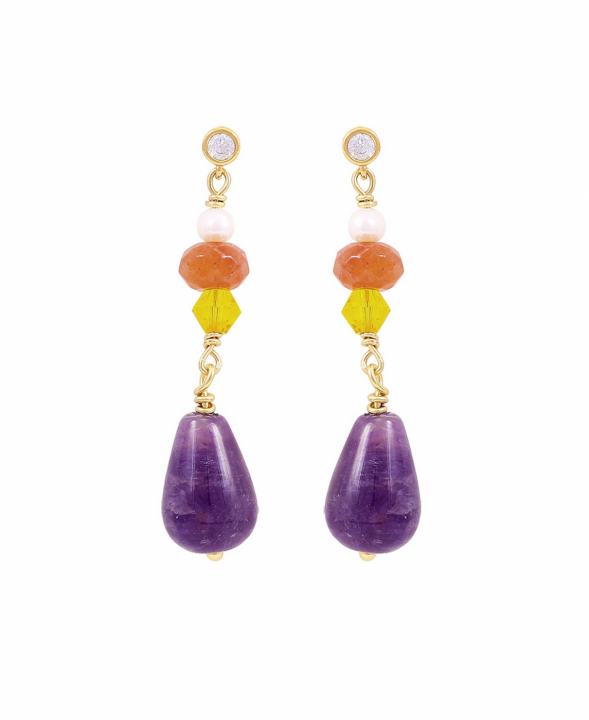 Elsie big Earrings Gold i gruppen Øredobber / Perleøredobber hos SCANDINAVIAN JEWELRY DESIGN (S08572G)