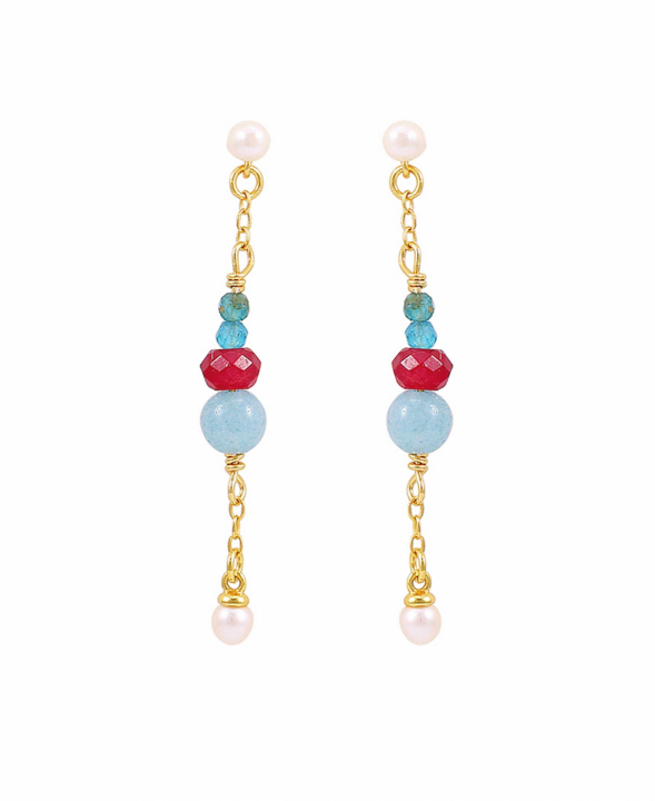 Lia Earrings Gold i gruppen Øredobber / Gulløredobber hos SCANDINAVIAN JEWELRY DESIGN (S08582G)