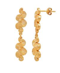 Audrey double earrings Gold i gruppen Øredobber / Gulløredobber hos SCANDINAVIAN JEWELRY DESIGN (S08599G)