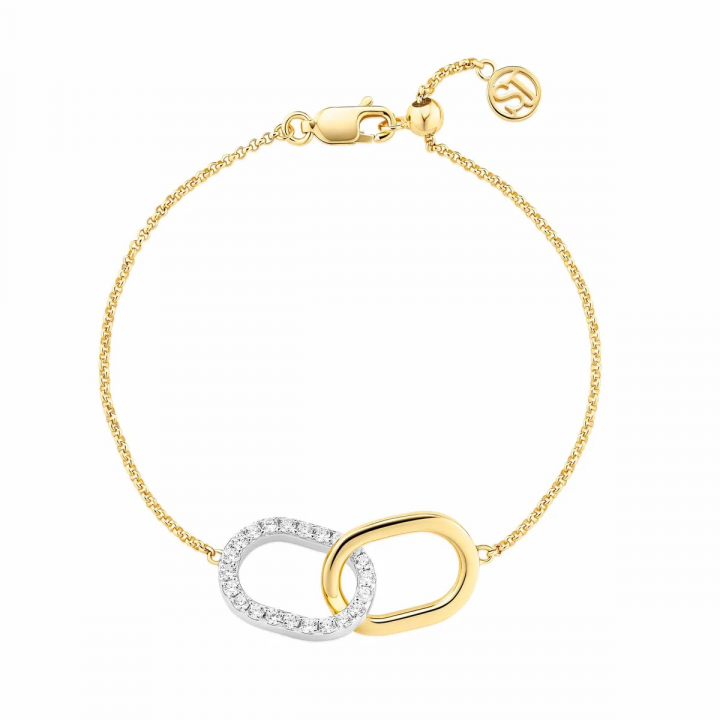 CAPIZZI DUE PICCOLO ARMBAND Gold/Silver i gruppen Armbånd / Gullarmbånd hos SCANDINAVIAN JEWELRY DESIGN (SJ-B42236-CZ-2YG)