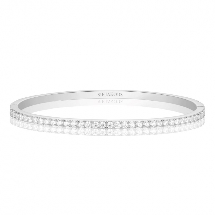 Ellisse - med vita zirkoner Armbånd i gruppen Armbånd / Sølvarmbånd hos SCANDINAVIAN JEWELRY DESIGN (SJ-BG2344-CZ)