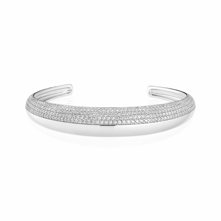 FASANO BANGLE Silver i gruppen Armbånd / Armringer hos SCANDINAVIAN JEWELRY DESIGN (SJ-BG2487-CZ)