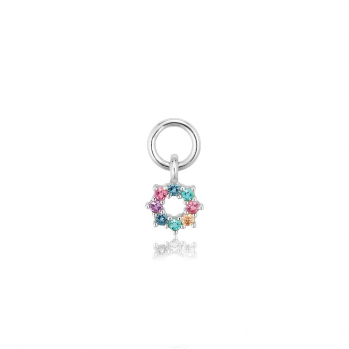 Charm Sole  - med multifärgade zirkoner Hoop  i gruppen Øredobber hos SCANDINAVIAN JEWELRY DESIGN (SJ-CH2377-XCZ)