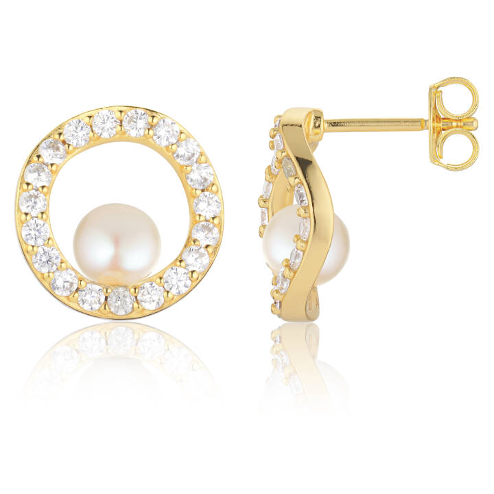 PONZA CIRCOLO Øreringer i gruppen Øredobber hos SCANDINAVIAN JEWELRY DESIGN (SJ-E12348-PCZ-YG)