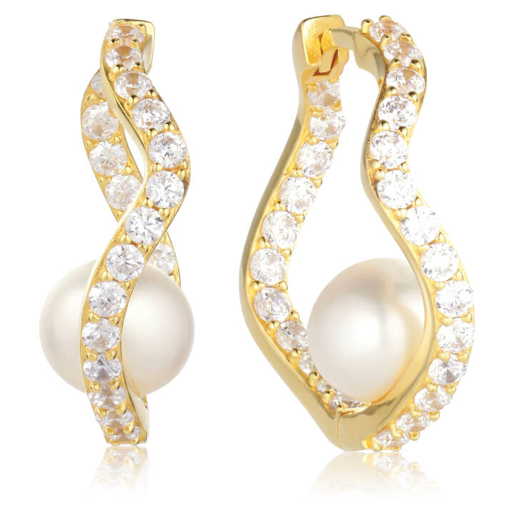 PONZA Øreringer i gruppen Øredobber / Perleøredobber hos SCANDINAVIAN JEWELRY DESIGN (SJ-E12358-PCZ-YG)